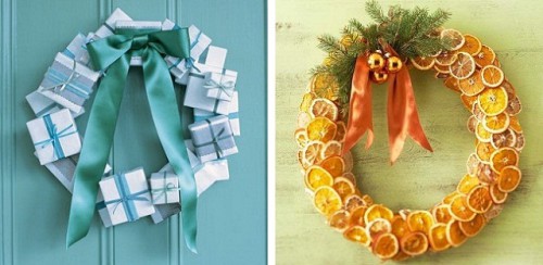 Couronnes de Noël pour décorer la porte